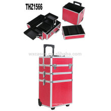 Cheap professional cosmetic trolley cases aluminum with different color options from China Foshan